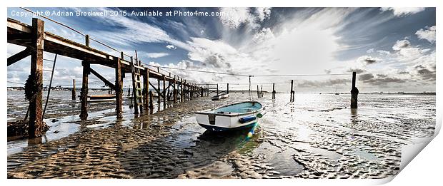 Boats at low tide Print by Adrian Brockwell
