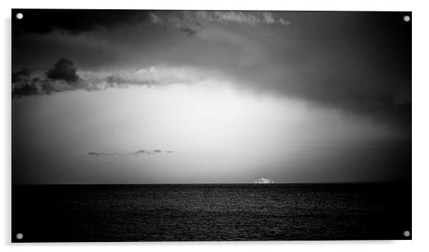  Black sea, white rock... Acrylic by Douglas McMann