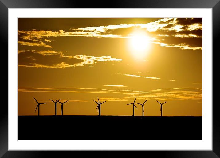 Turbine Sunset  Framed Mounted Print by David Brotherton