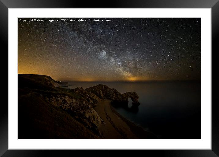 Milky Way over Durdle Door Framed Mounted Print by Sharpimage NET