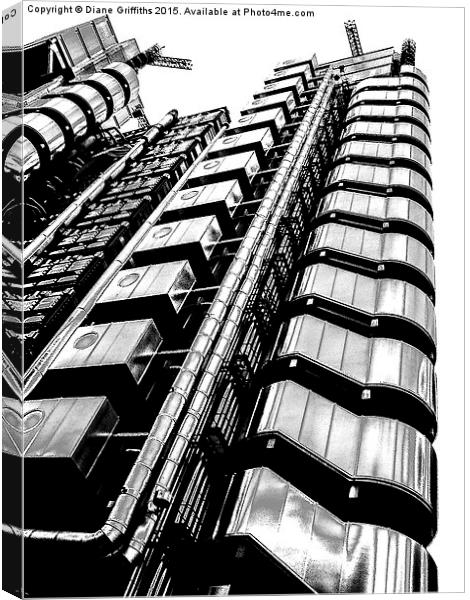  The Lloyd's building Canvas Print by Diane Griffiths