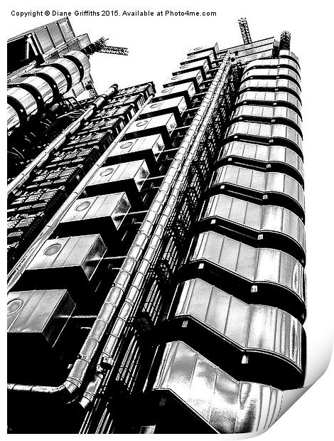  The Lloyd's building Print by Diane Griffiths