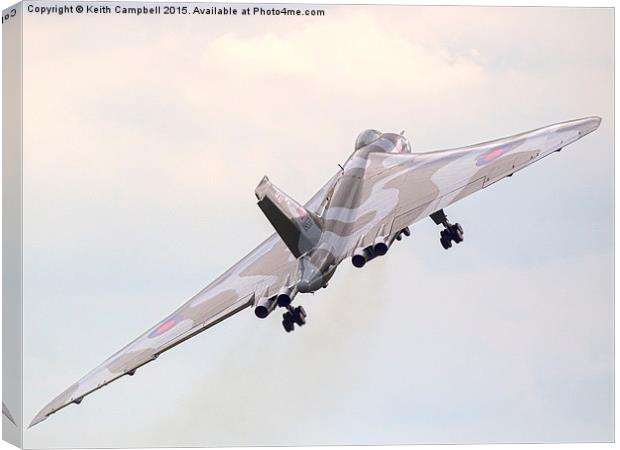  Vulcan XH558 launching Canvas Print by Keith Campbell