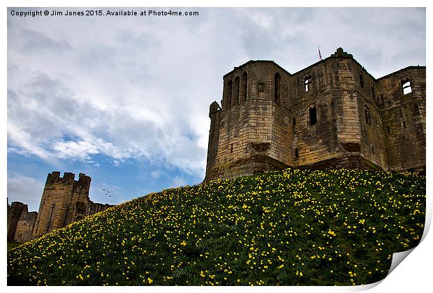  Warkworth Castle in springtime Print by Jim Jones