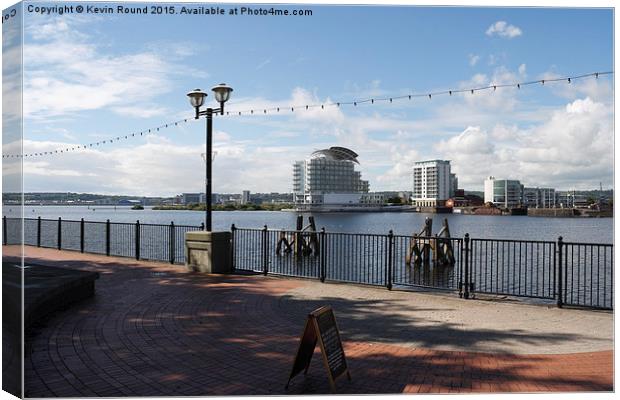  Scenic view of Cardiff Bay Canvas Print by Kevin Round