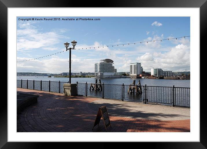  Scenic view of Cardiff Bay Framed Mounted Print by Kevin Round