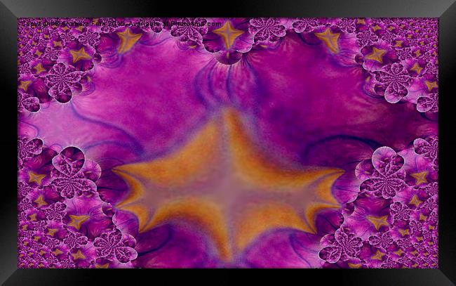Purple flower, fractal trace Framed Print by Anabela Fern