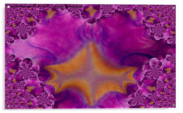 Purple flower, fractal trace Acrylic by Anabela Fern