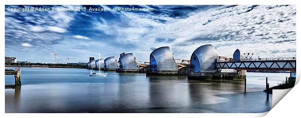 Thames Barrier Print by Adrian Brockwell