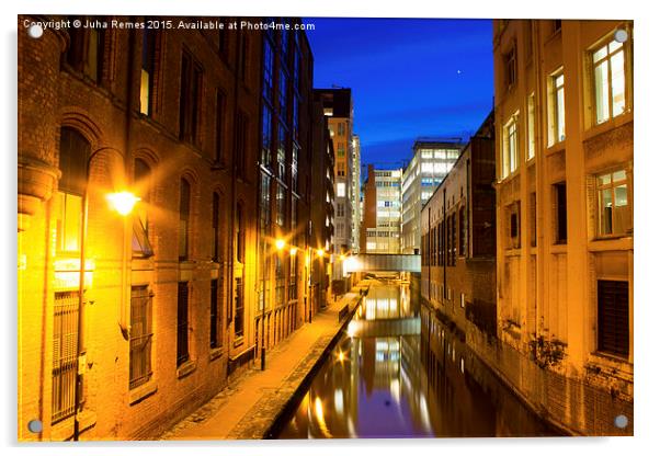 Manchester Canals at Dusk Acrylic by Juha Remes