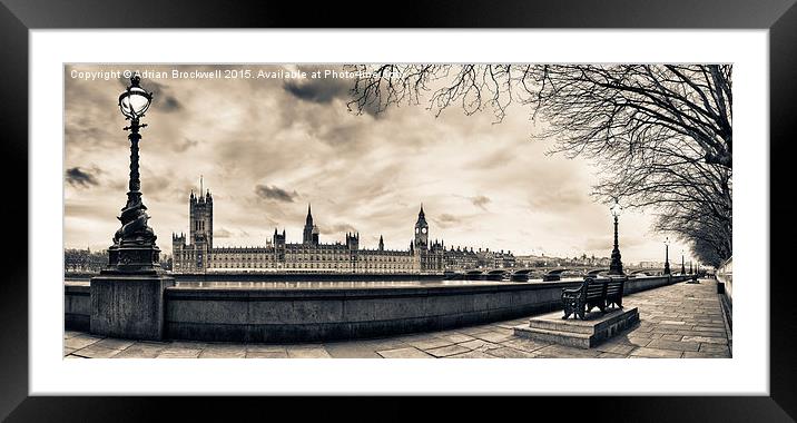 Houses of Parliament at Dusk Framed Mounted Print by Adrian Brockwell