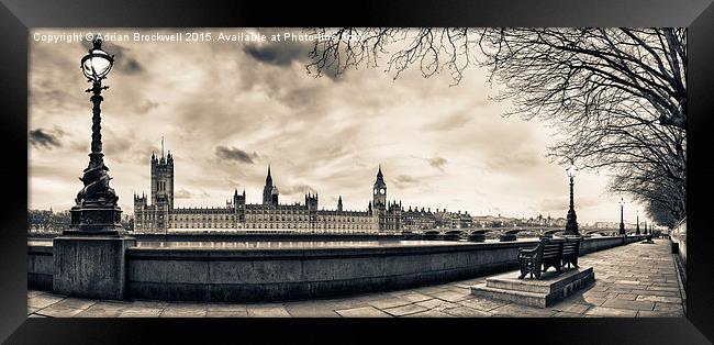 Houses of Parliament at Dusk Framed Print by Adrian Brockwell