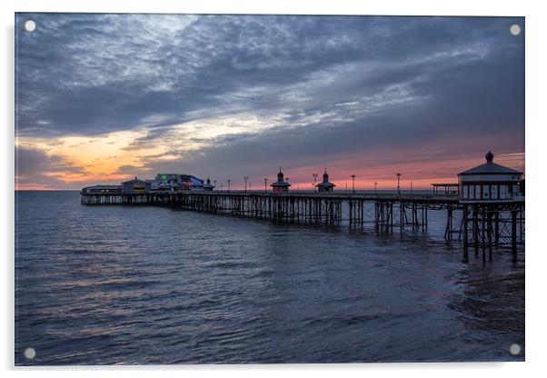 Blackpool Sunset Acrylic by Gary Kenyon