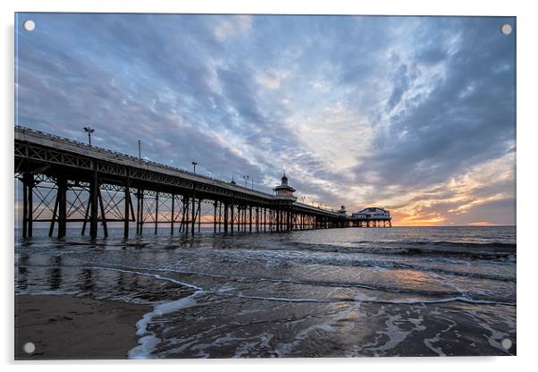 Sunset North Pier Blackpool Acrylic by Gary Kenyon
