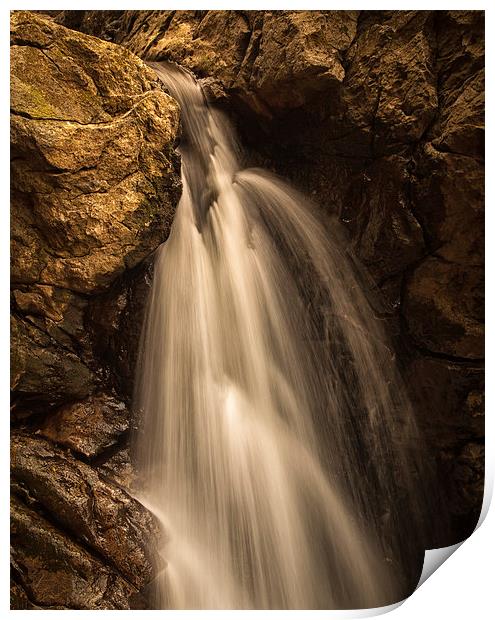  Dinas Rock waterfalls Print by Leighton Collins