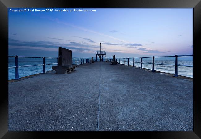  Weymouth Stone Pier at Sunrise Framed Print by Paul Brewer