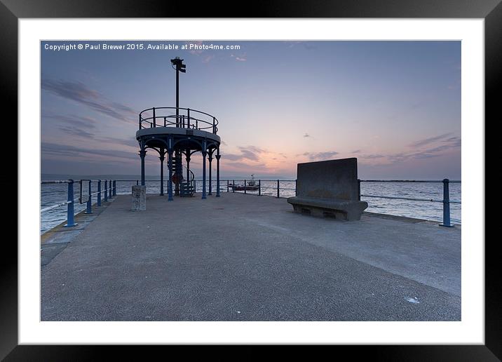  Weymouth Stone Pier at Sunrise Framed Mounted Print by Paul Brewer