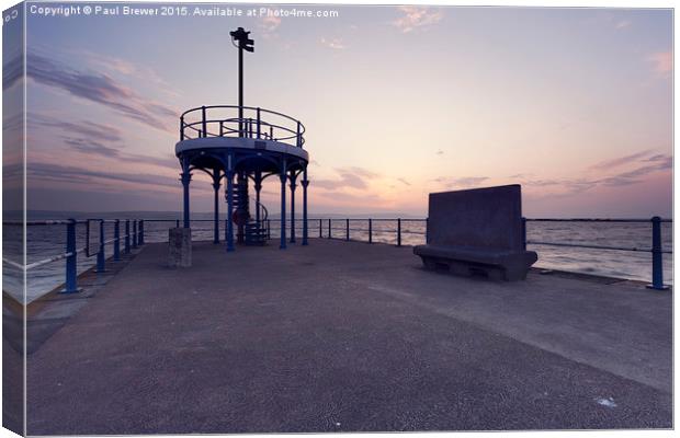  Weymouth Stone Pier at Sunrise Canvas Print by Paul Brewer