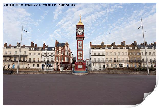  Weymouth's Clock in April Early Morning Print by Paul Brewer