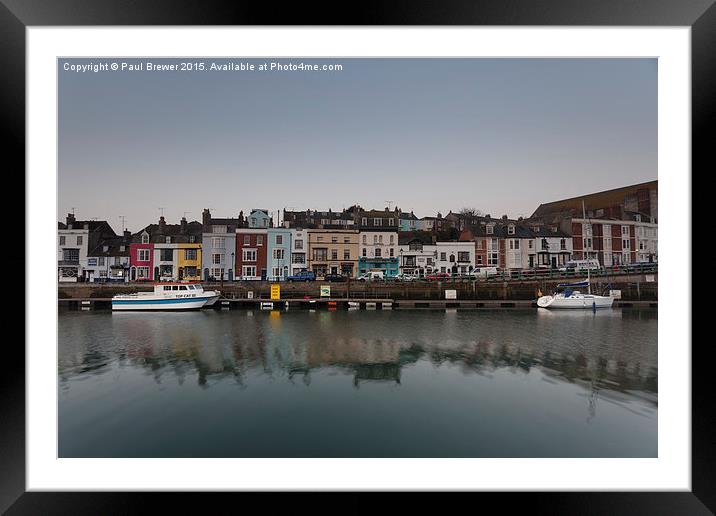  Weymouth's Harbour front at Sunrise April 2015 Framed Mounted Print by Paul Brewer