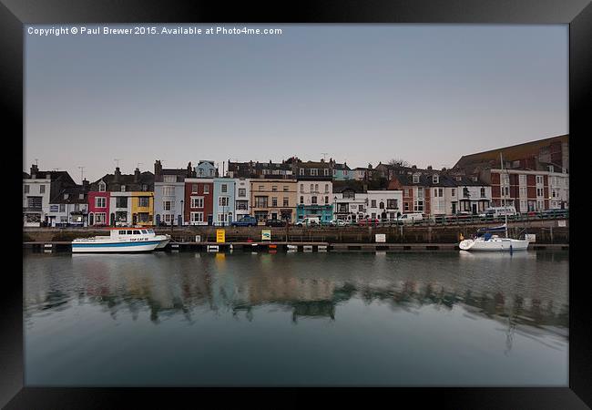  Weymouth's Harbour front at Sunrise April 2015 Framed Print by Paul Brewer