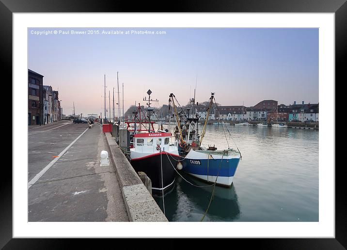  Two Trawlers at Sunrise Framed Mounted Print by Paul Brewer