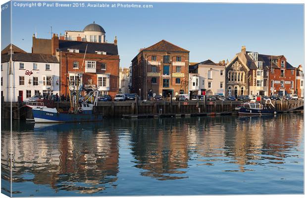  Weymouth Harbour Dorset close to Sunset in Winter Canvas Print by Paul Brewer