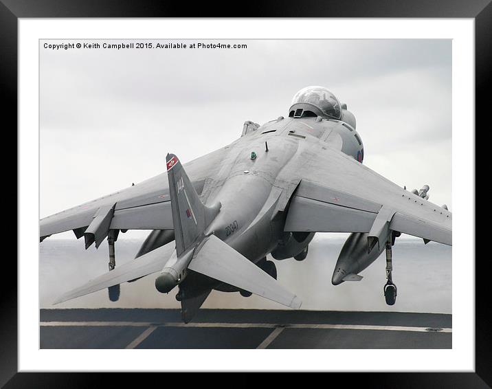  Harrier ZD347 launching Framed Mounted Print by Keith Campbell