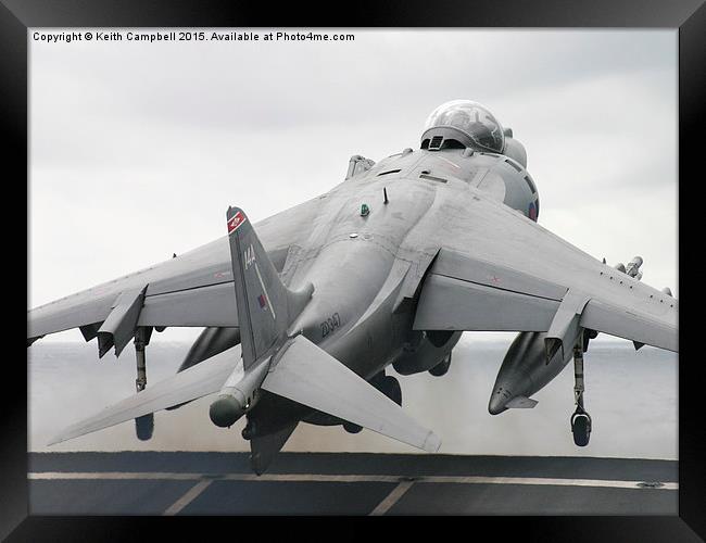  Harrier ZD347 launching Framed Print by Keith Campbell