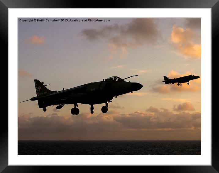 Sea Harriers Hovering  Framed Mounted Print by Keith Campbell