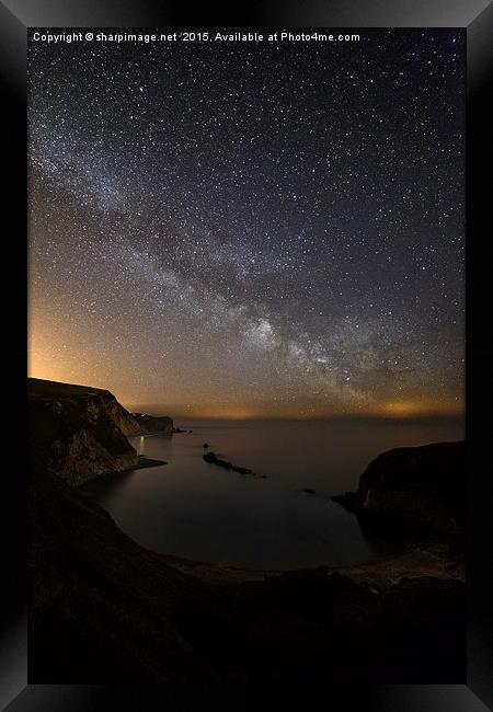  Milky Way over Man O'War Bay Framed Print by Sharpimage NET
