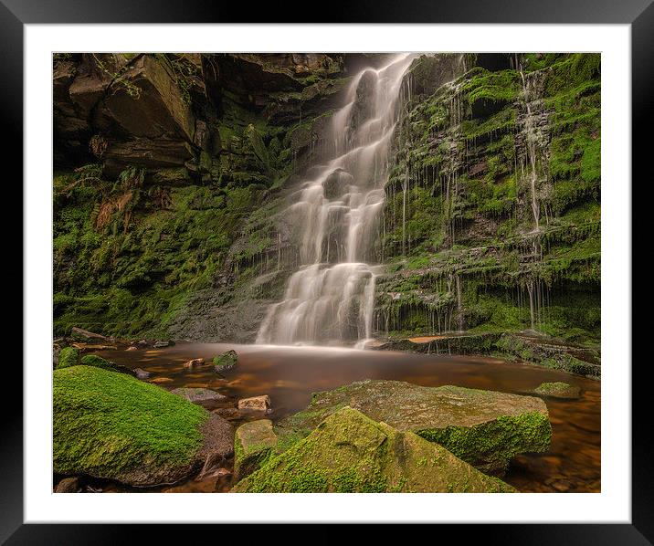  Peak District Waterfall Framed Mounted Print by Thomas Hipkiss