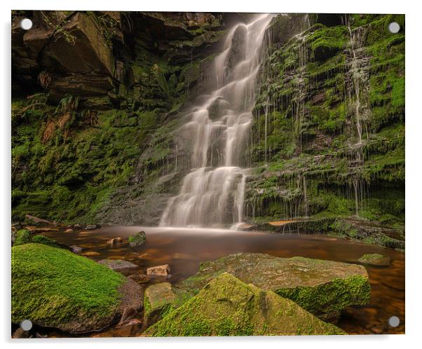  Peak District Waterfall Acrylic by Thomas Hipkiss