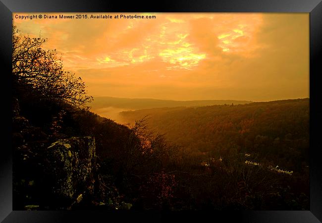  Symonds Yat Sunset Framed Print by Diana Mower