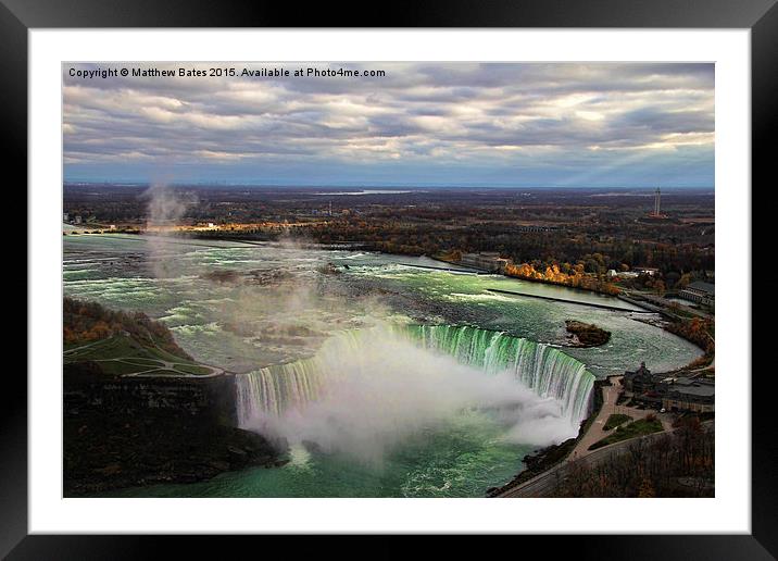  Horseshoe Falls sunlight Framed Mounted Print by Matthew Bates