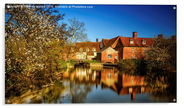 Flatford Mill Glistens on a Sunny April Day  Acrylic by matthew  mallett