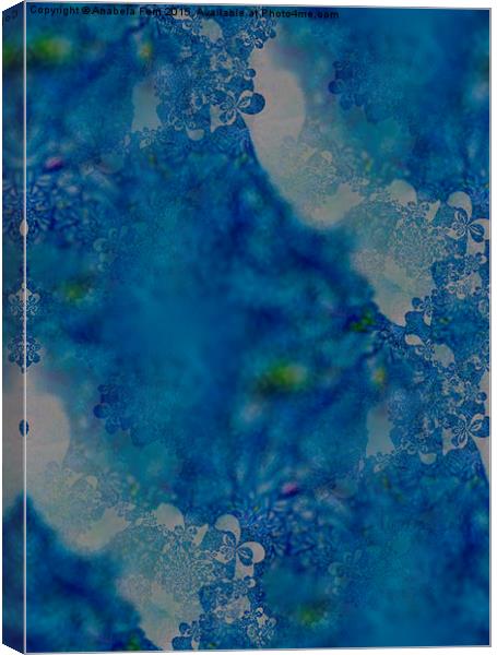  Blue and white abstract, fractal trace Canvas Print by Anabela Fern