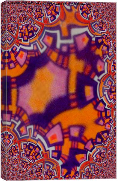 orange and purple squares abstract Canvas Print by Anabela Fern