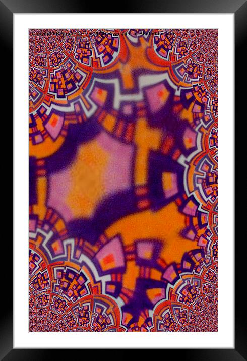 orange and purple squares abstract Framed Mounted Print by Anabela Fern