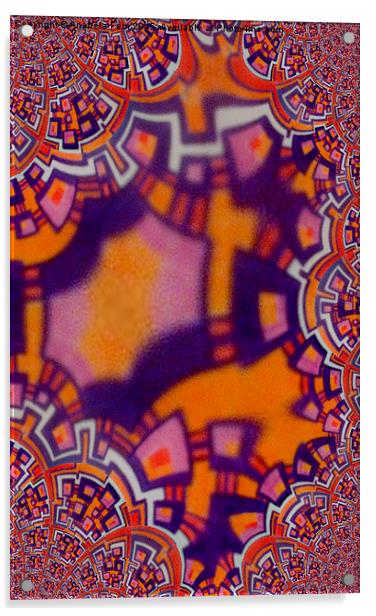 orange and purple squares abstract Acrylic by Anabela Fern