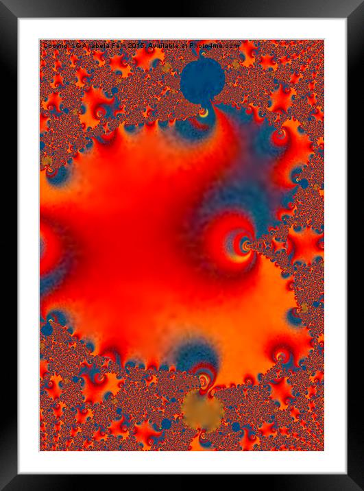  orange and blue abstract Framed Mounted Print by Anabela Fern
