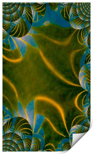  Abstract green, blue and yellow Print by Anabela Fern