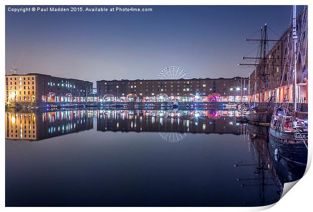Albert Dock at Night Print by Paul Madden