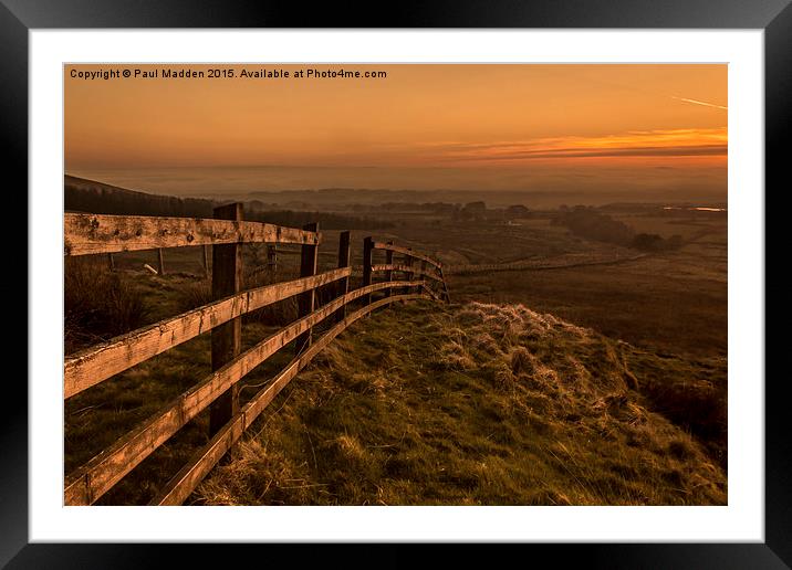 Rivington Pike at sunset Framed Mounted Print by Paul Madden