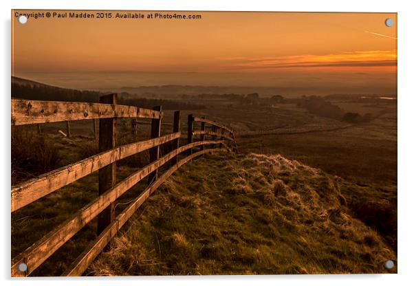 Rivington Pike at sunset Acrylic by Paul Madden