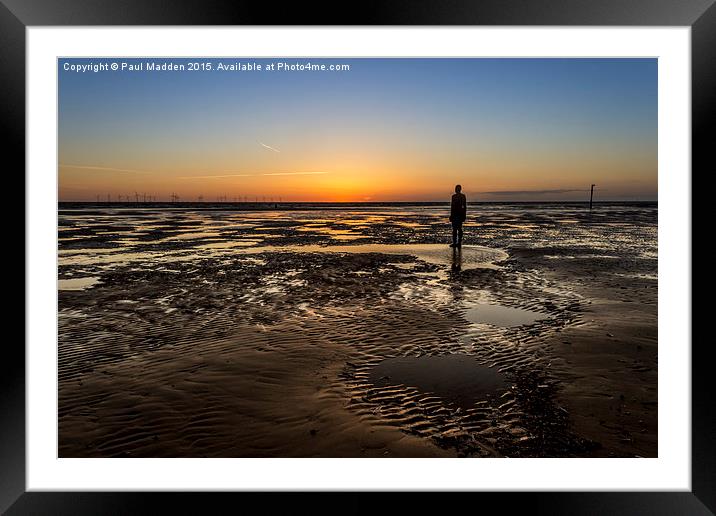 Crosby Beach Sunset Framed Mounted Print by Paul Madden