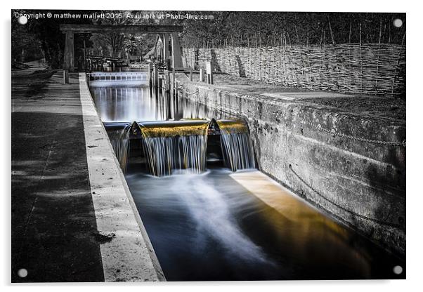Tranquil Flow Of Flatford Lock  Acrylic by matthew  mallett