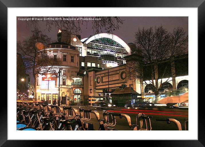  Charing Cross at Night Framed Mounted Print by Diane Griffiths
