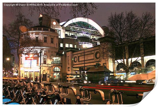  Charing Cross at Night Print by Diane Griffiths