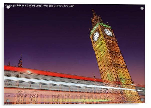  Big Ben at Night Acrylic by Diane Griffiths
